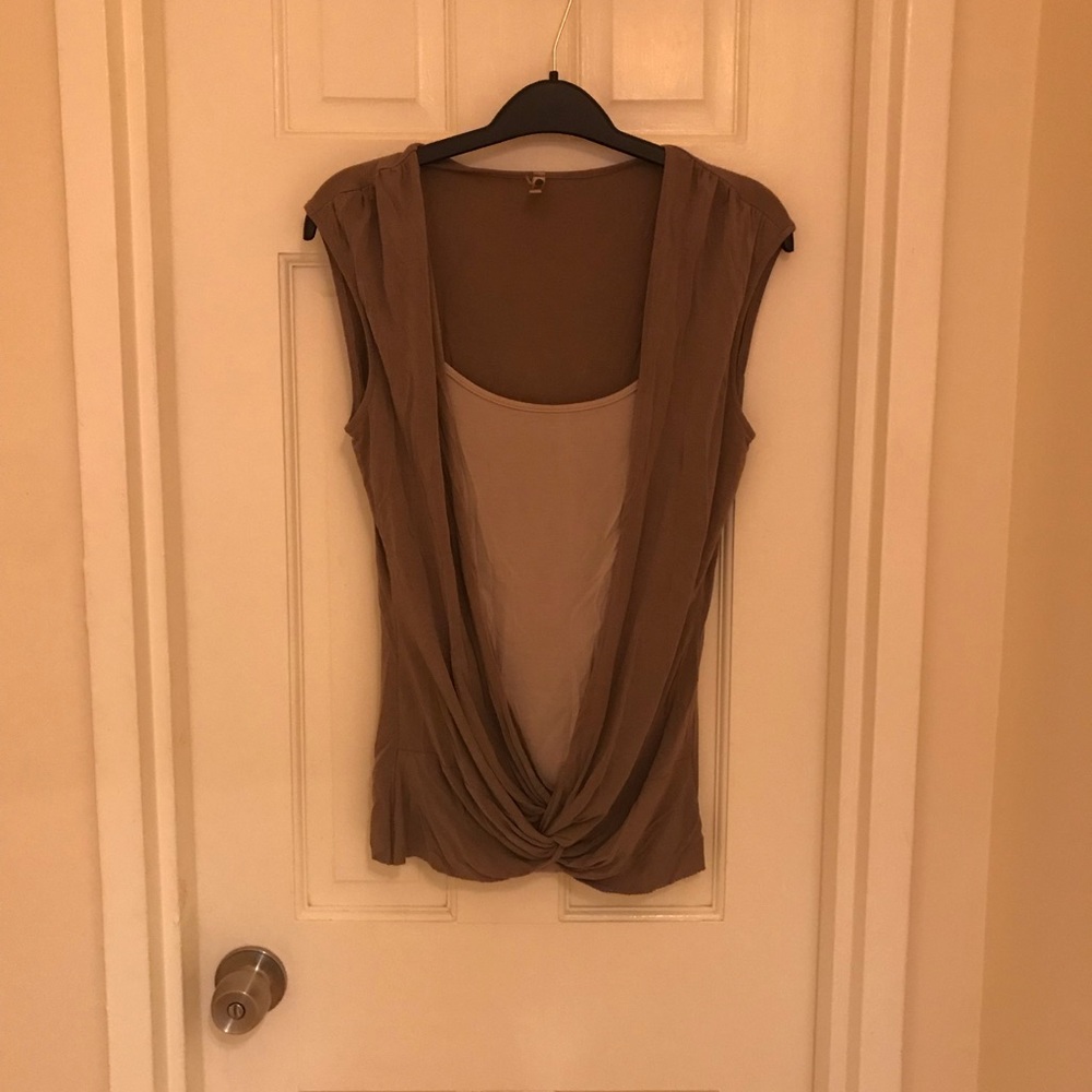 Taupe and beige Three Dots top